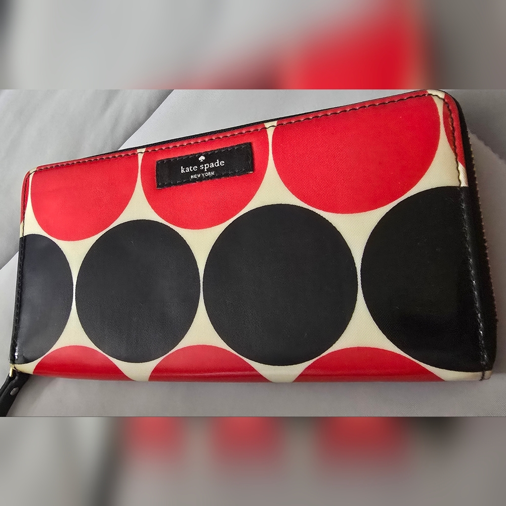 kate spade Red & Black Polka Dot Wallet